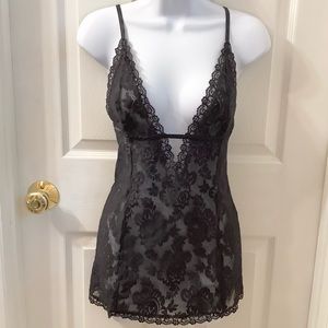 Victoria’s Secret Black Lace Babydoll Cami - L